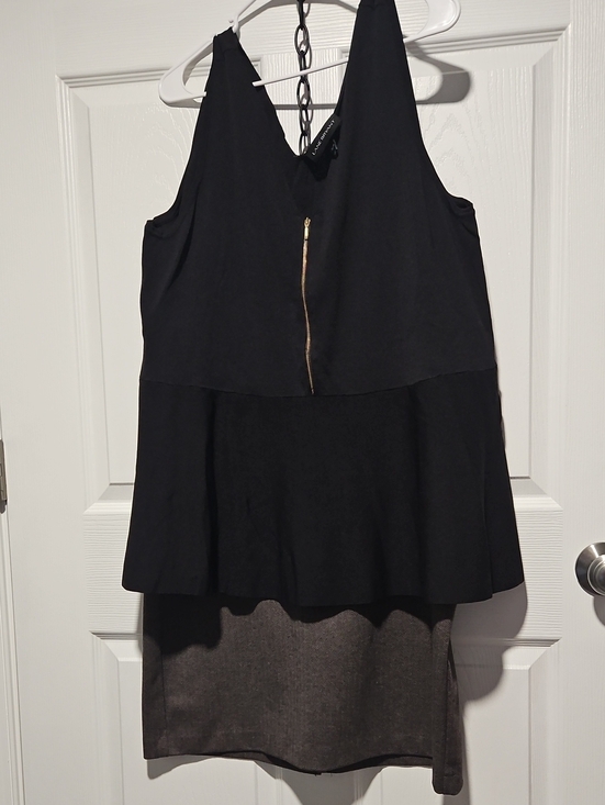 Lane Bryant Tops - Lane Bryant Black Peplum Tank with Gold Zip